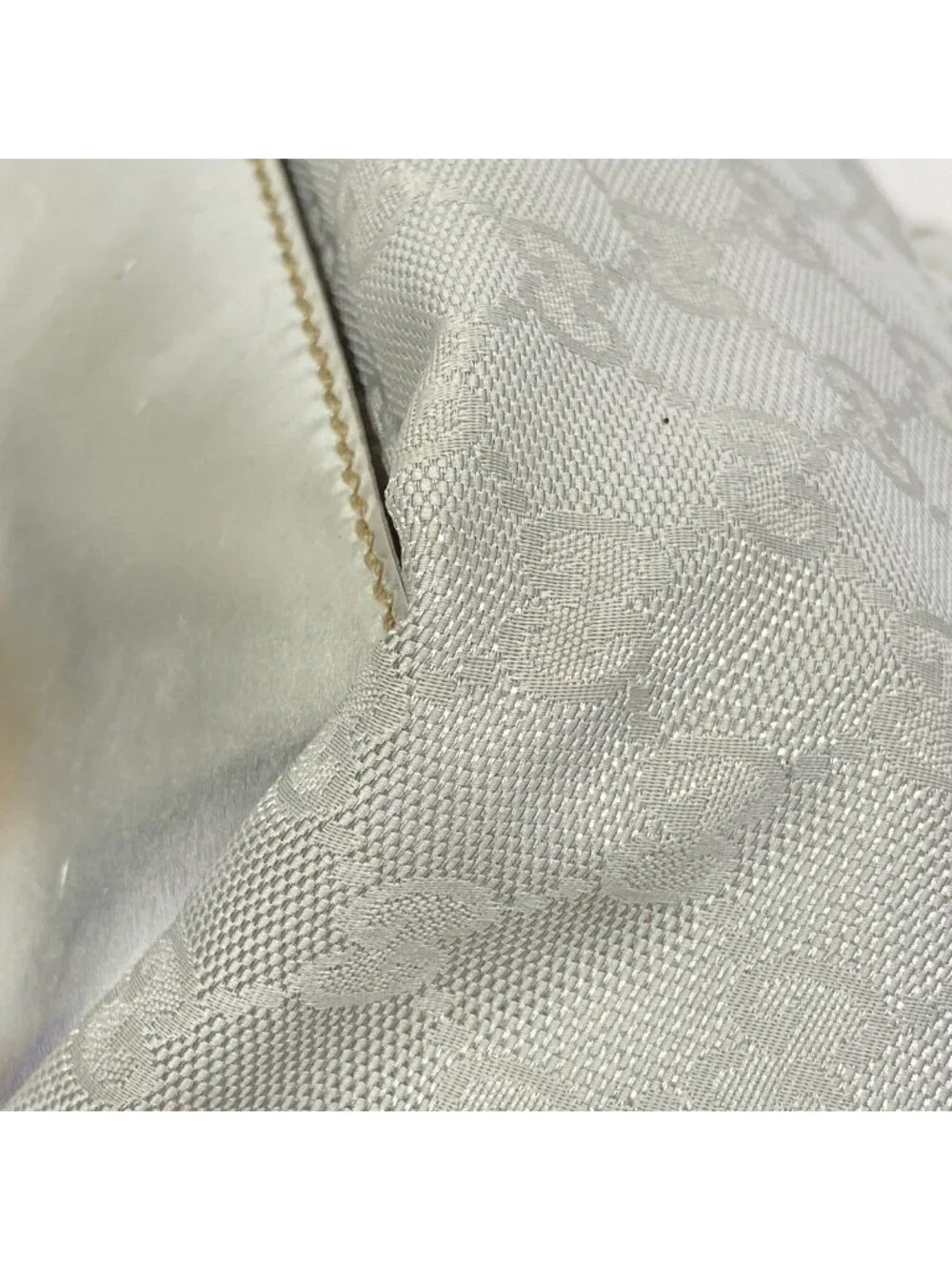 Gucci Handbag GG Canvas Nylon Silver